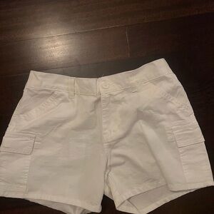Women's White Cargo Shorts